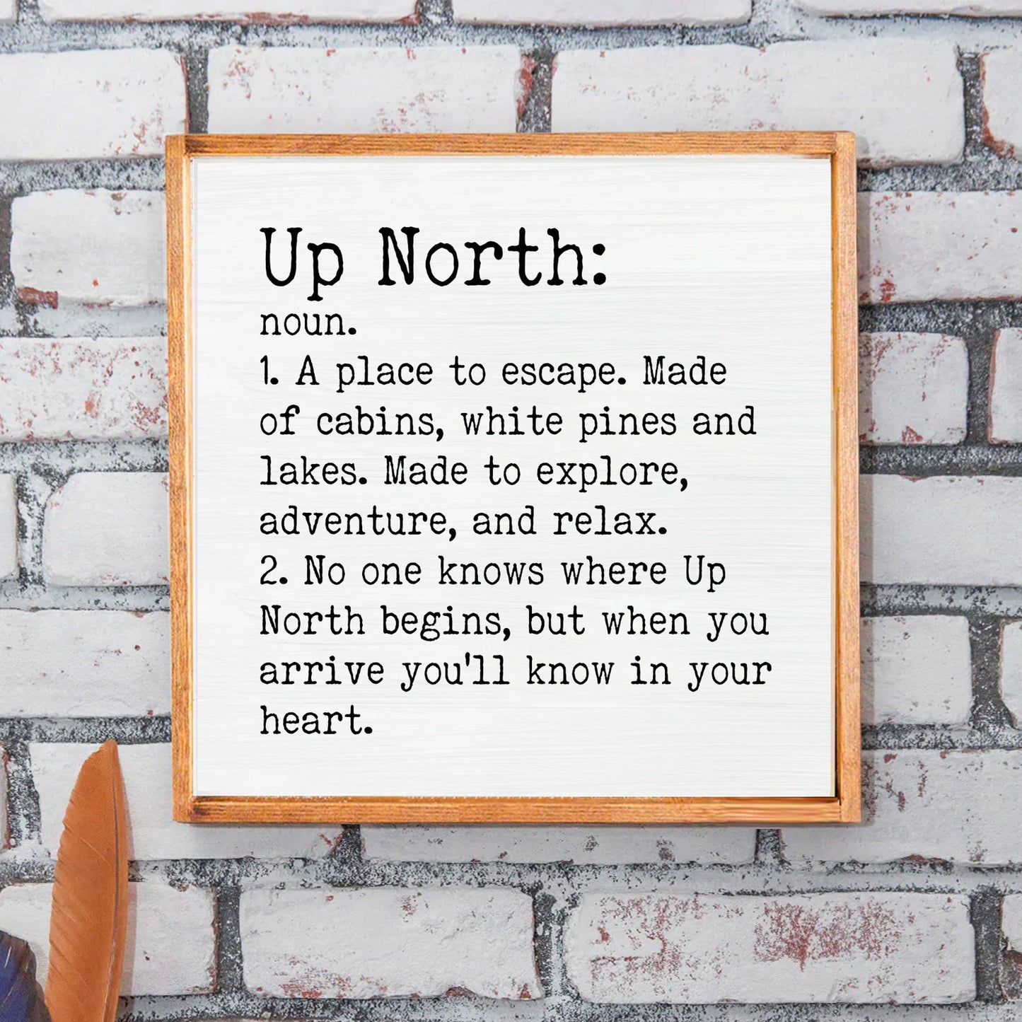 Up North Definition - Solid Wood Sign