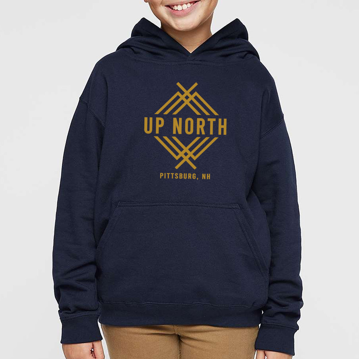 Up North Youth Logo Hoodie - Navy/Gold