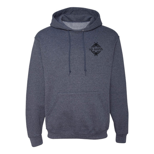 Navy Heather Hoodie, NH Flag Treeline & Moose