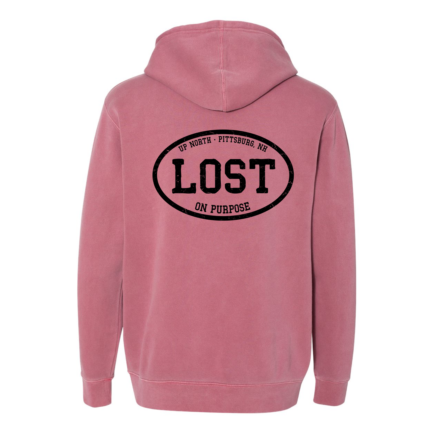 Lost on Purpose - Pigment Dyed Hoodie - Washed Maroon