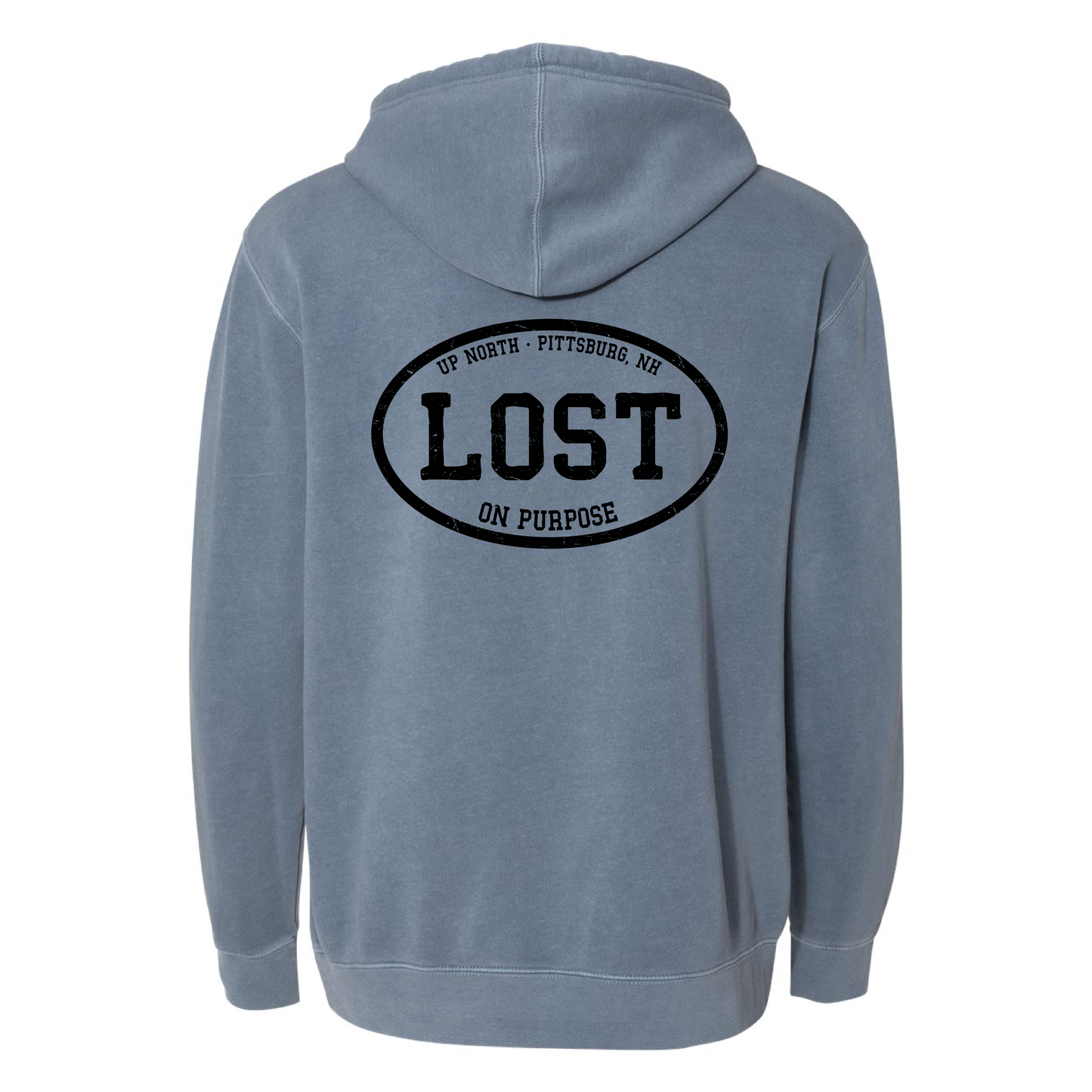 Lost on Purpose - Pigment Dyed Hoodie - Washed Blue