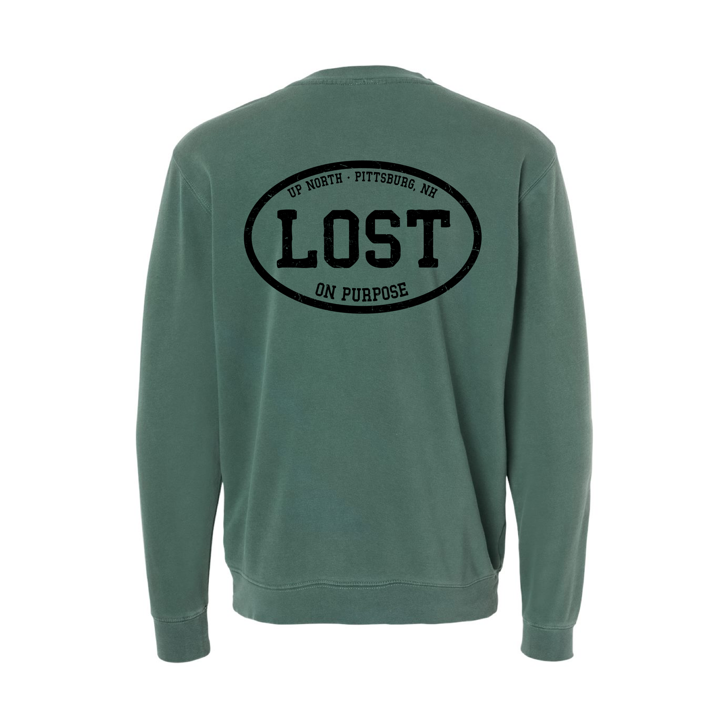 Lost on Purpose - Pigment Dyed Crew - Washed Green