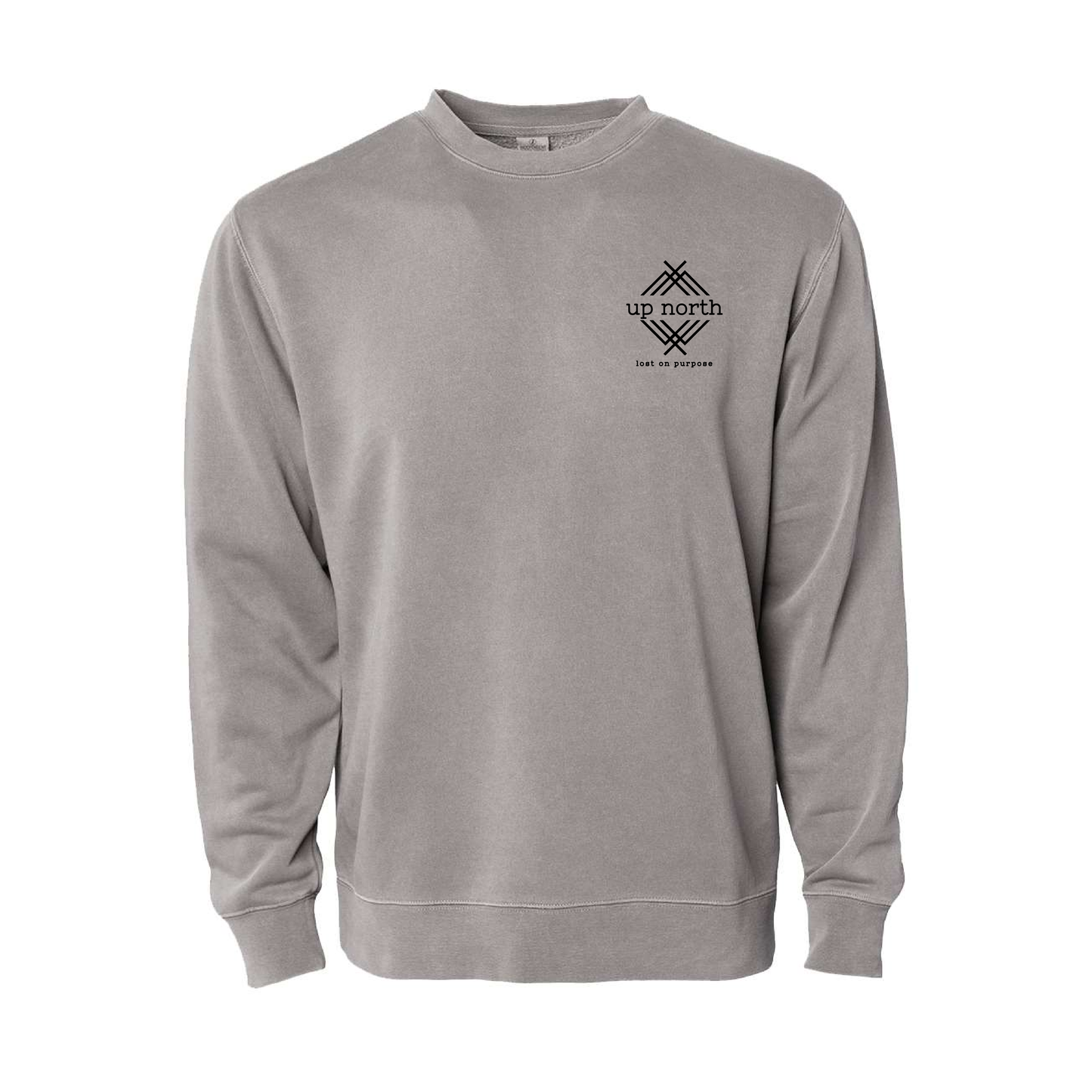 Lost on Purpose - Pigment Dyed Crew - Washed Grey