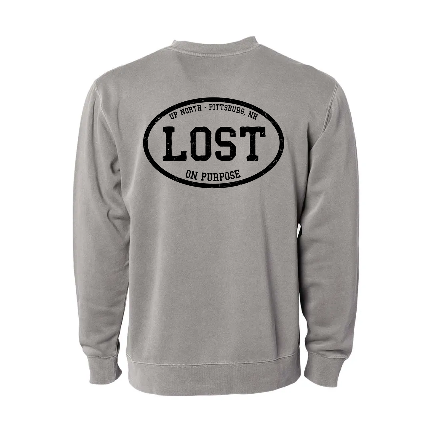 Lost on Purpose - Pigment Dyed Crew - Washed Grey