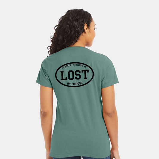 Lost on Purpose - Garment-Dyed Women's V-Neck T-Shirt - Teal