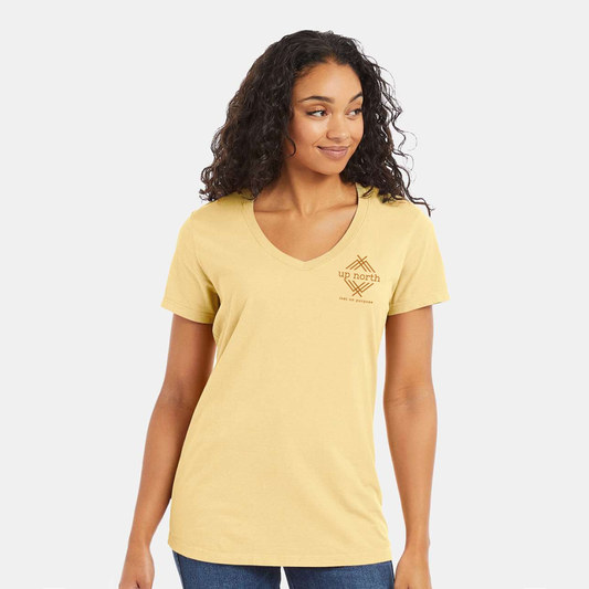 Lost on Purpose - Garment-Dyed Women's V-Neck T-Shirt - Yellow