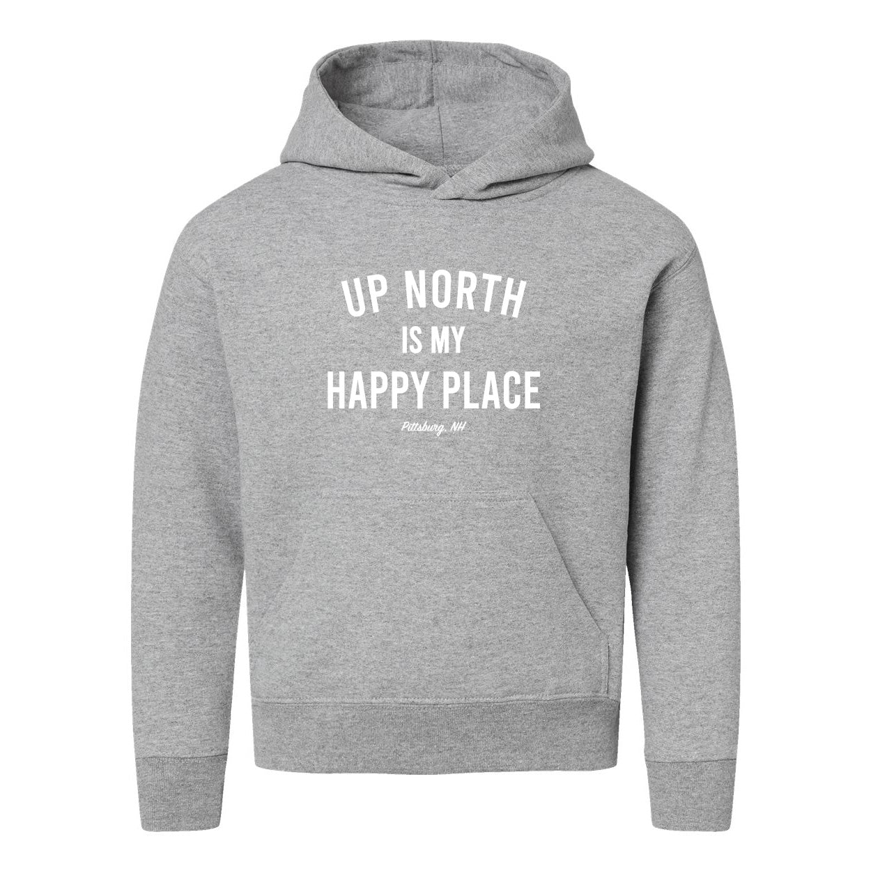 Up North Is My Happy Place - YOUTH Grey Hoodie