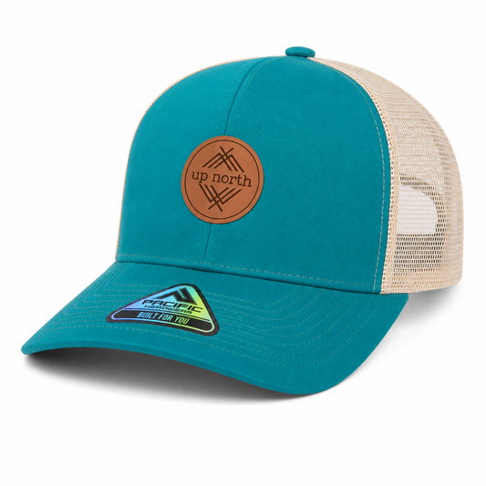 Up North Mesh Back Trucker Hat - Teal/Beige