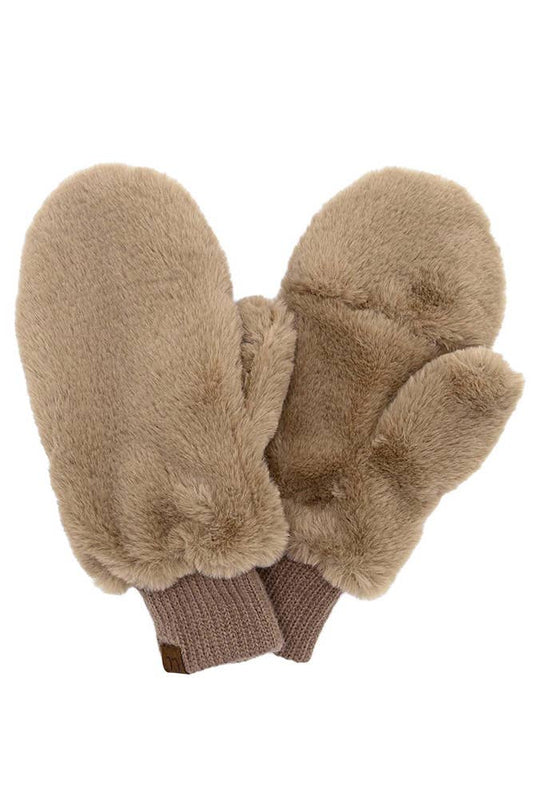 Faux Fur Mittens with Shepherd Lining