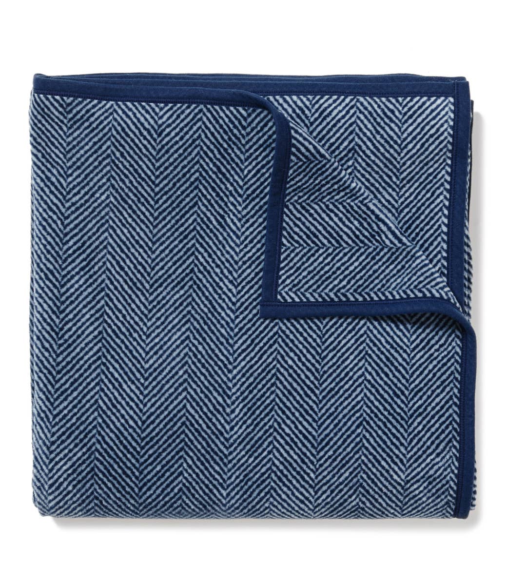 Harborview Herringbone Navy - ChappyWrap Blanket