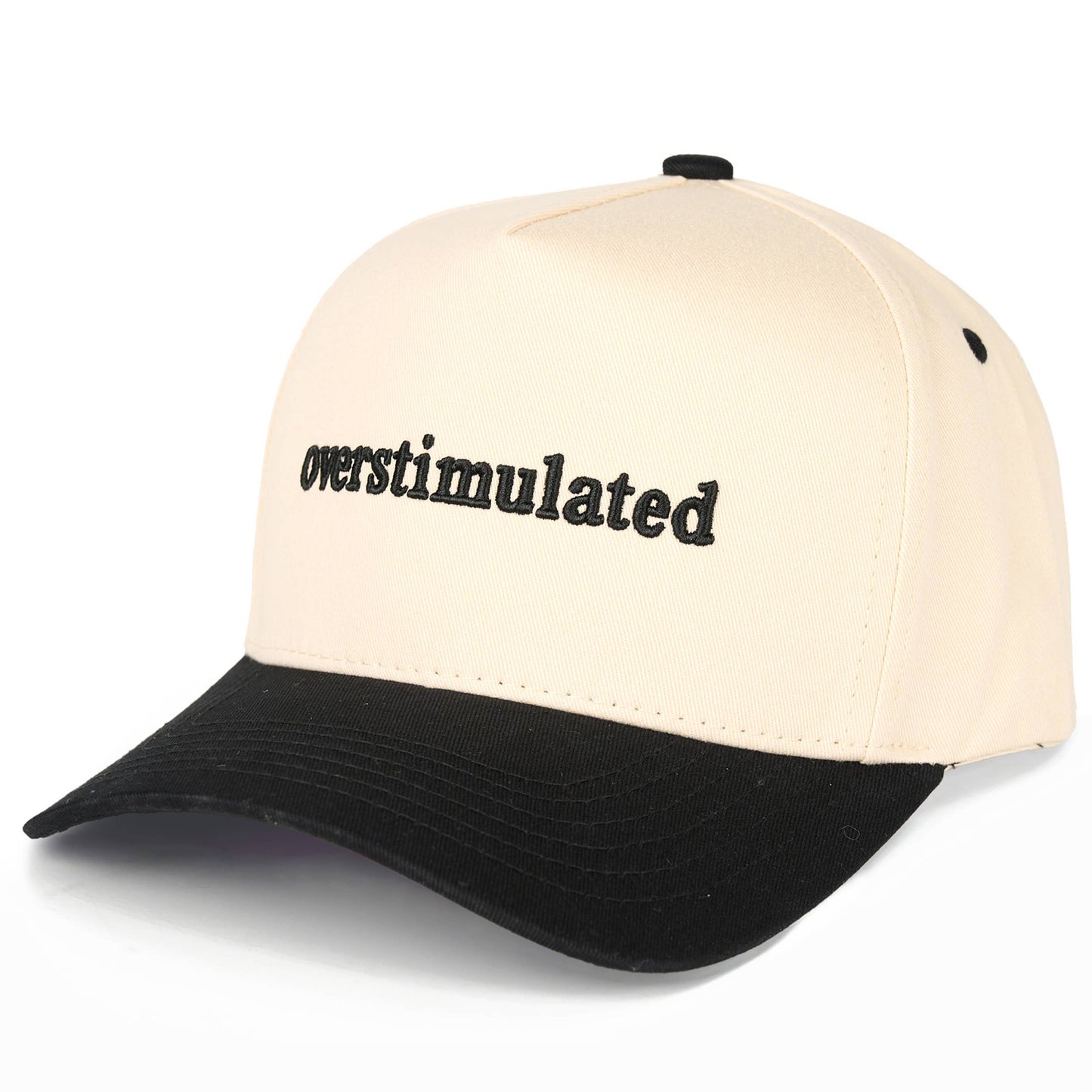 OVERSTIMULATED Embroidered Two Tone Trucker Cap