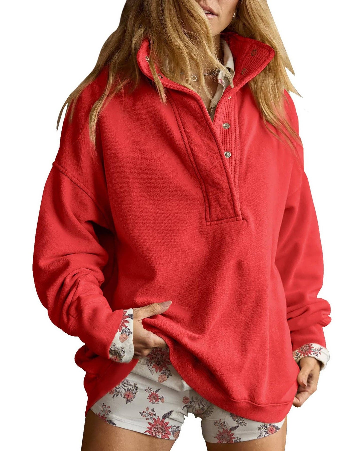 Oversized Snap Collar Fleece