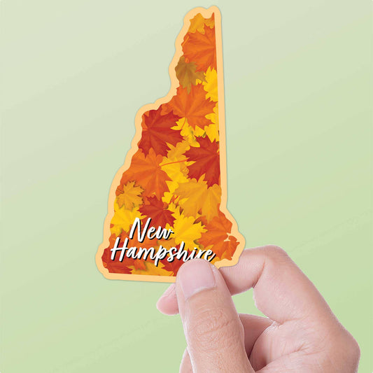New Hampshire Fall Leaves Sticker - New England Decal