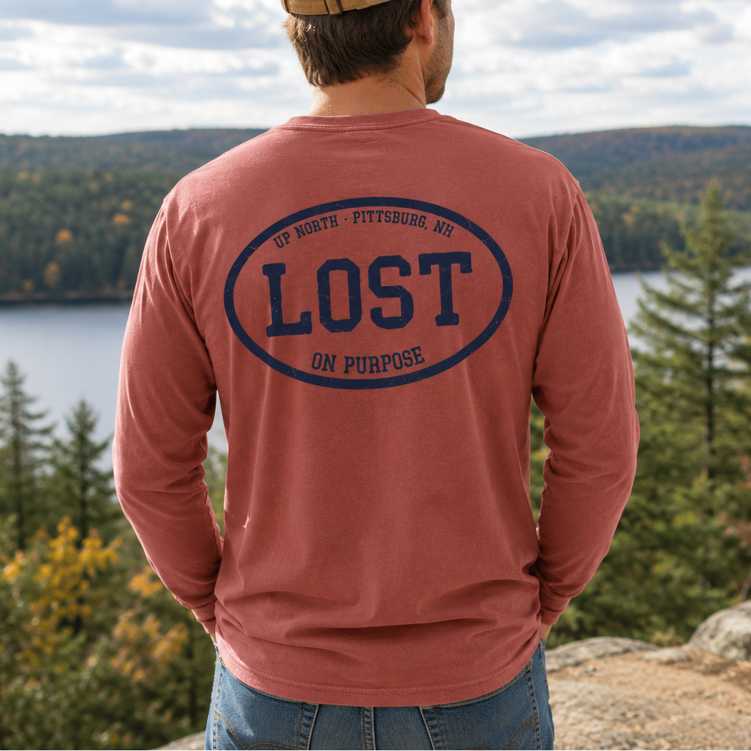 LOST On Purpose - Garment Dyed LS Tee - Brick