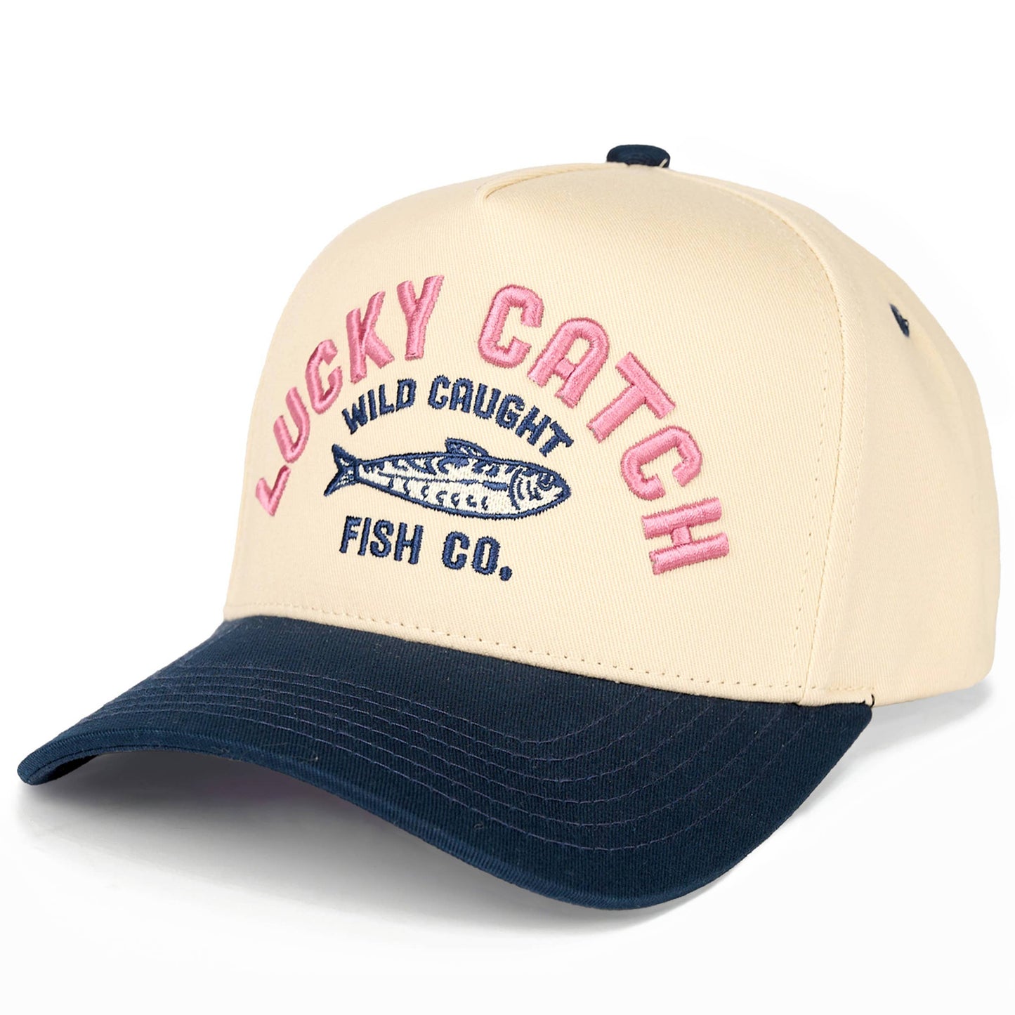 LUCKY CATCH Embroidered Two Tone Trucker Hat