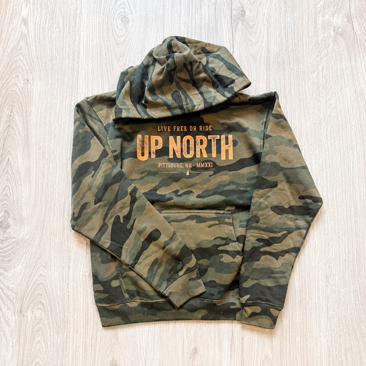 Vintage Up North Type - Youth Hoodie - Camo