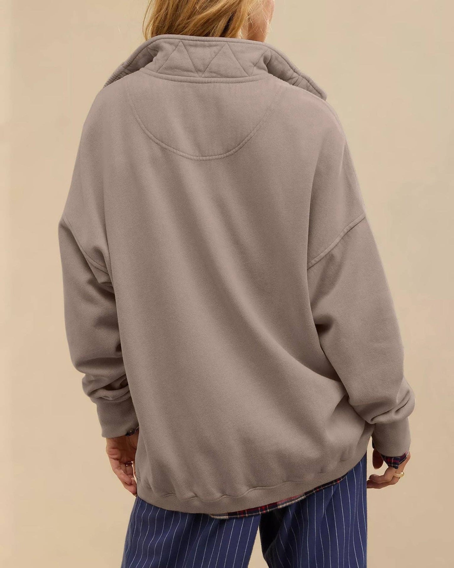 Oversized Snap Collar Fleece
