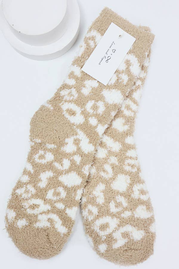 Plush Leopard Socks