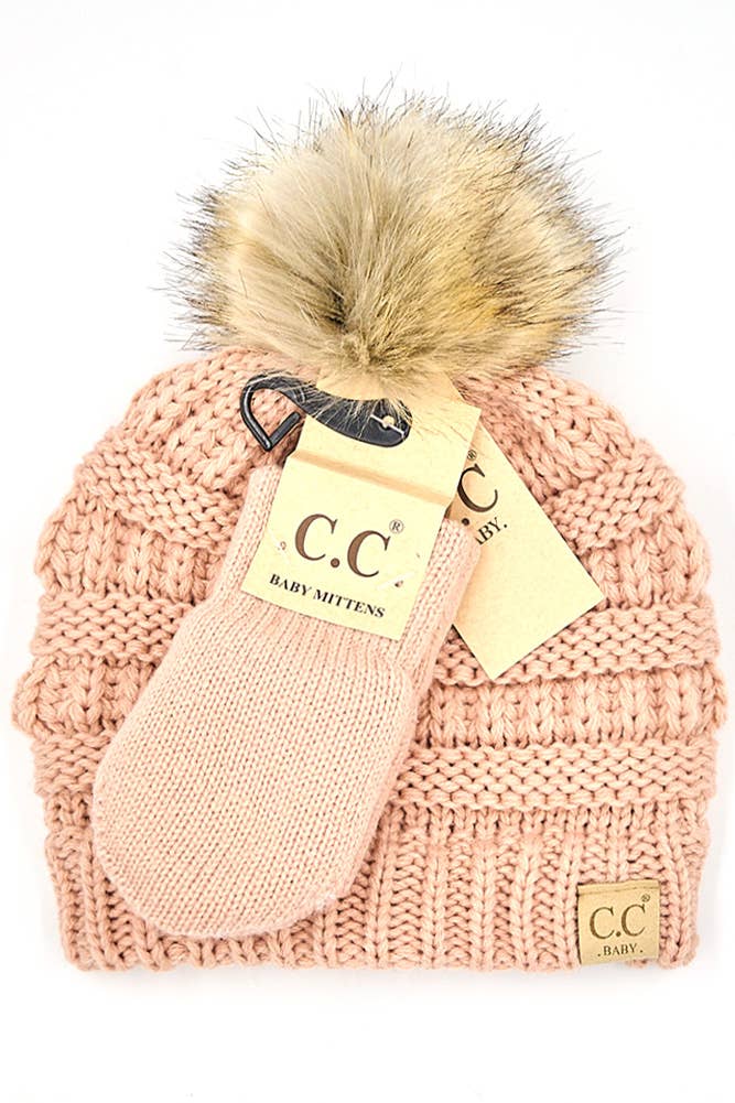 BABY - Pom Beanie and Mitten Glove