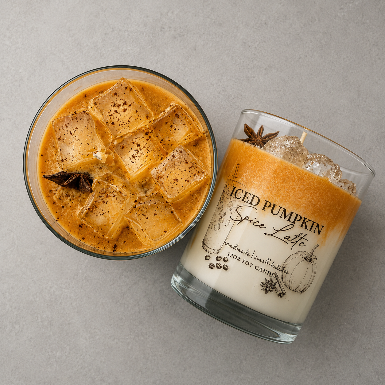 Iced Pumpkin Spice Latte Handmade Soy Candle 12oz