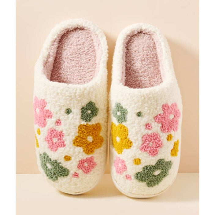 Flower Fuzzy Fleece Soft Slipper