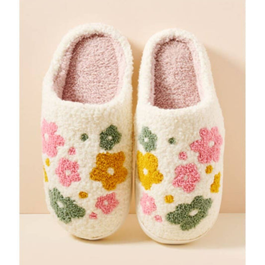 Flower Fuzzy Fleece Soft Slipper
