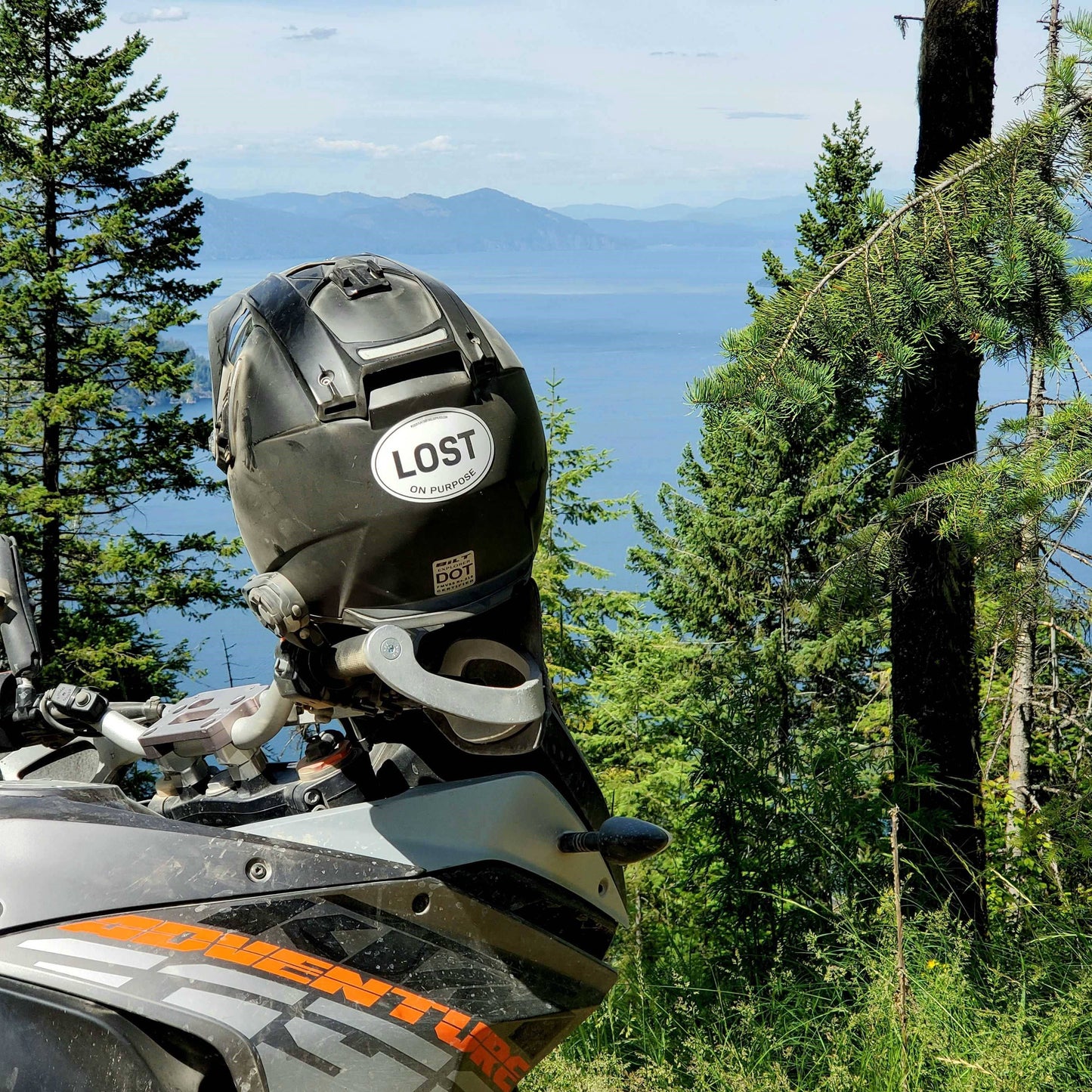 Lost on Purpose Oval Bumper Sticker, Outdoor Adventure Decal