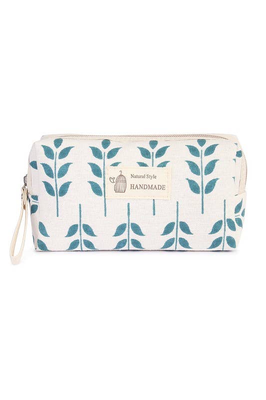 Printed Zipper Cosmetic Bag