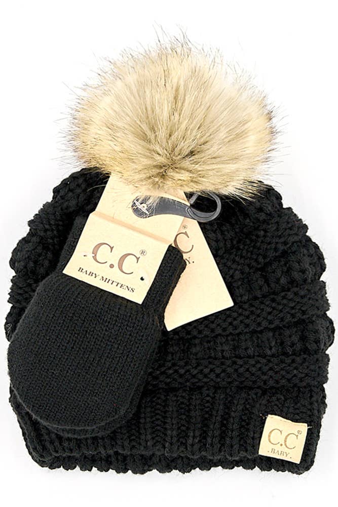 BABY - Pom Beanie and Mitten Glove