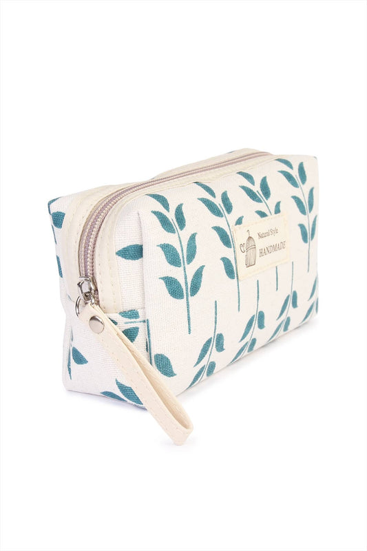 Printed Zipper Cosmetic Bag