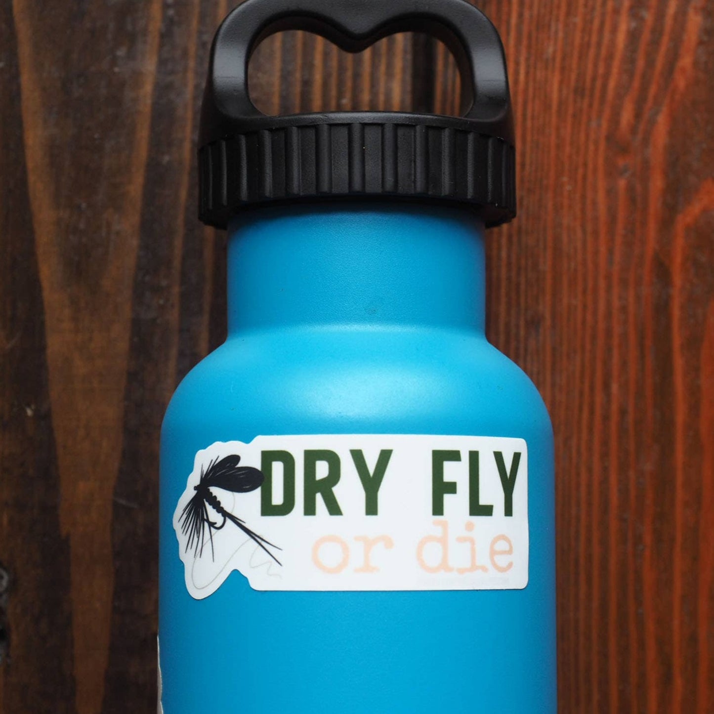 Dry Fly or Die Decal - Fly Fishing Sticker: Small - 3" Water Bottle Size