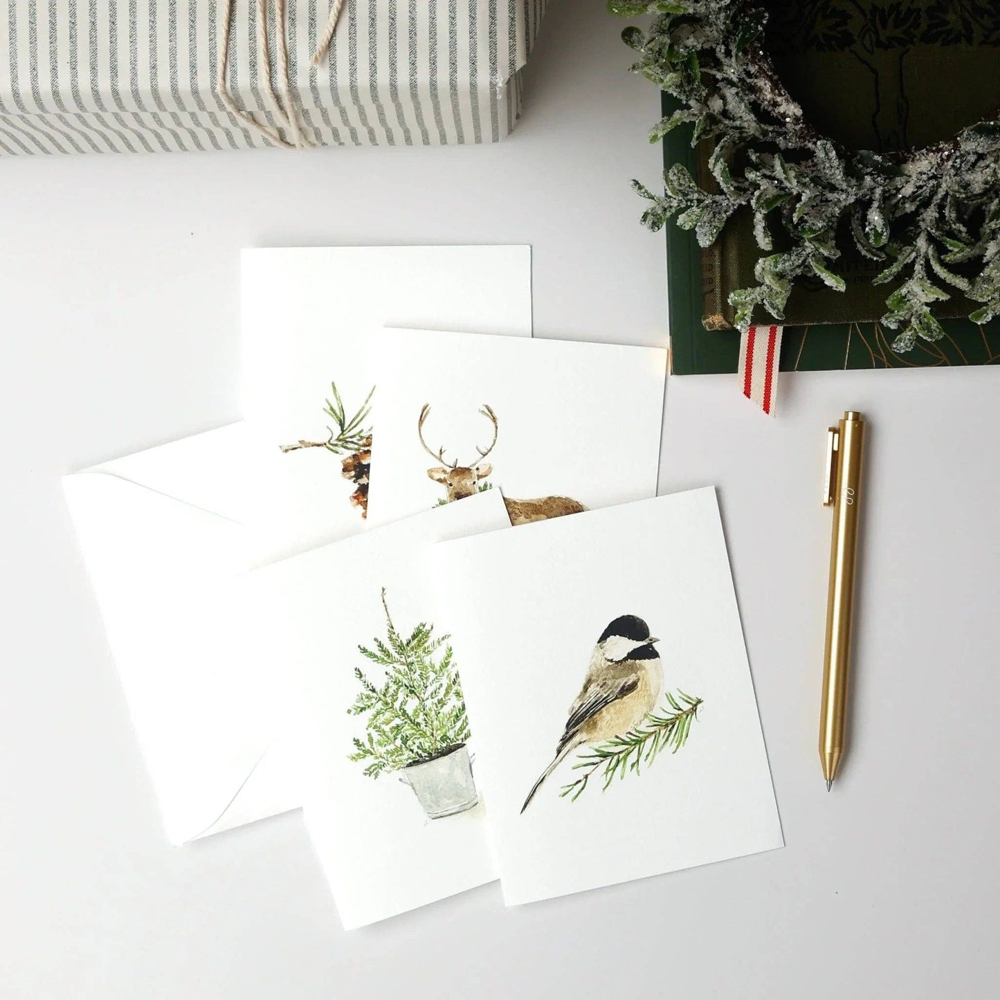 Evergreen Christmas assorted notecard set