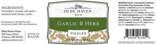 Garlic & Herb Pickles 16 oz