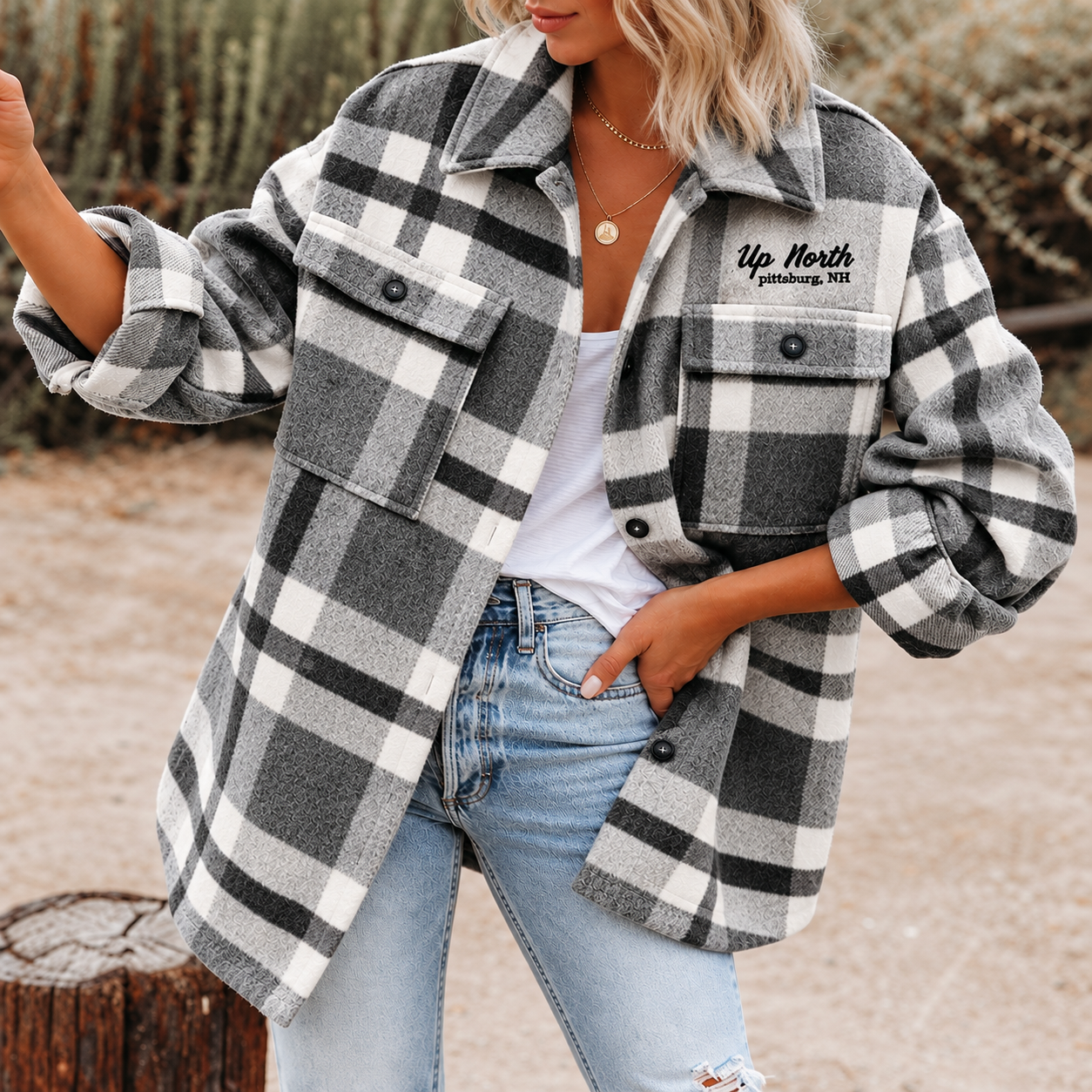 Embroidered Flannel Shacket