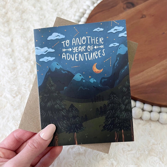 "To Another Year of Adventures" Greeting Card