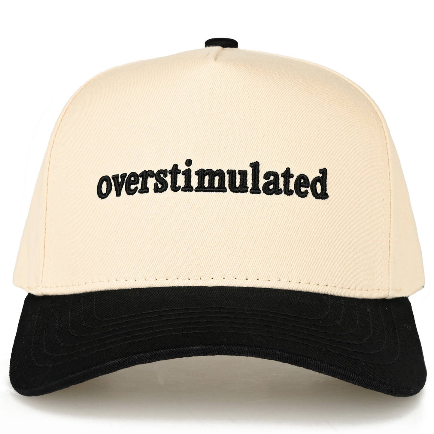 OVERSTIMULATED Embroidered Two Tone Trucker Cap