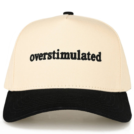 OVERSTIMULATED Embroidered Two Tone Trucker Cap