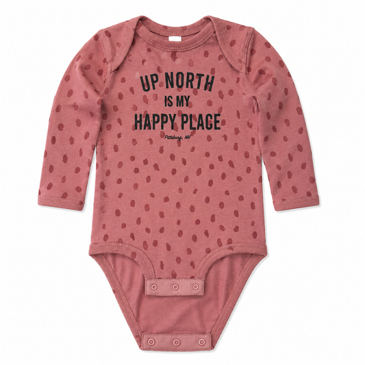 Happy Place - Baby Onesie - Mauve Dot