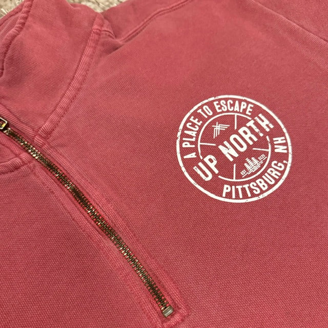 Circle Logo 1/4 Zip - Washed Crimson