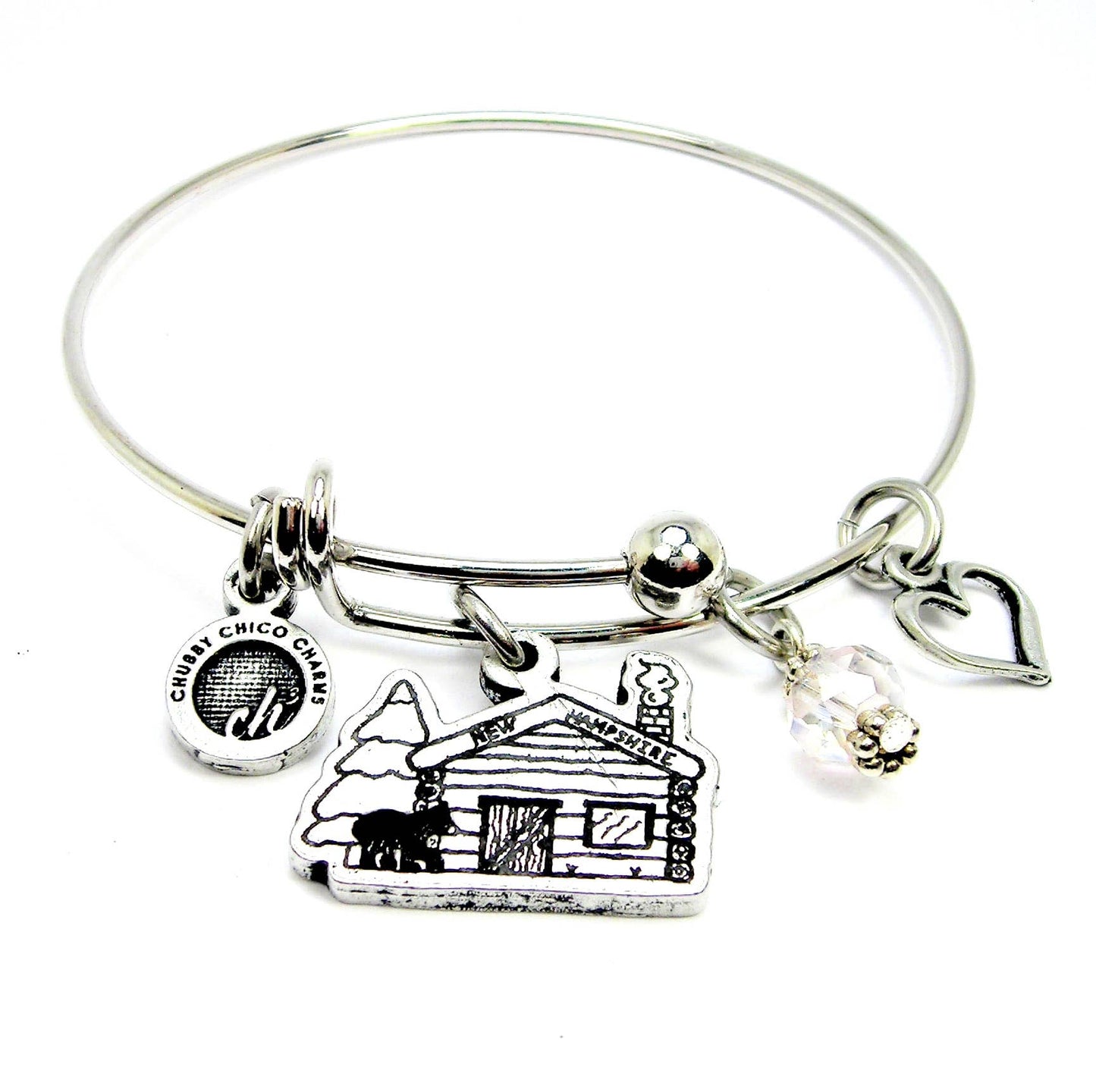 New Hampshire cabin in the woods Bangle Expandable Bracelet