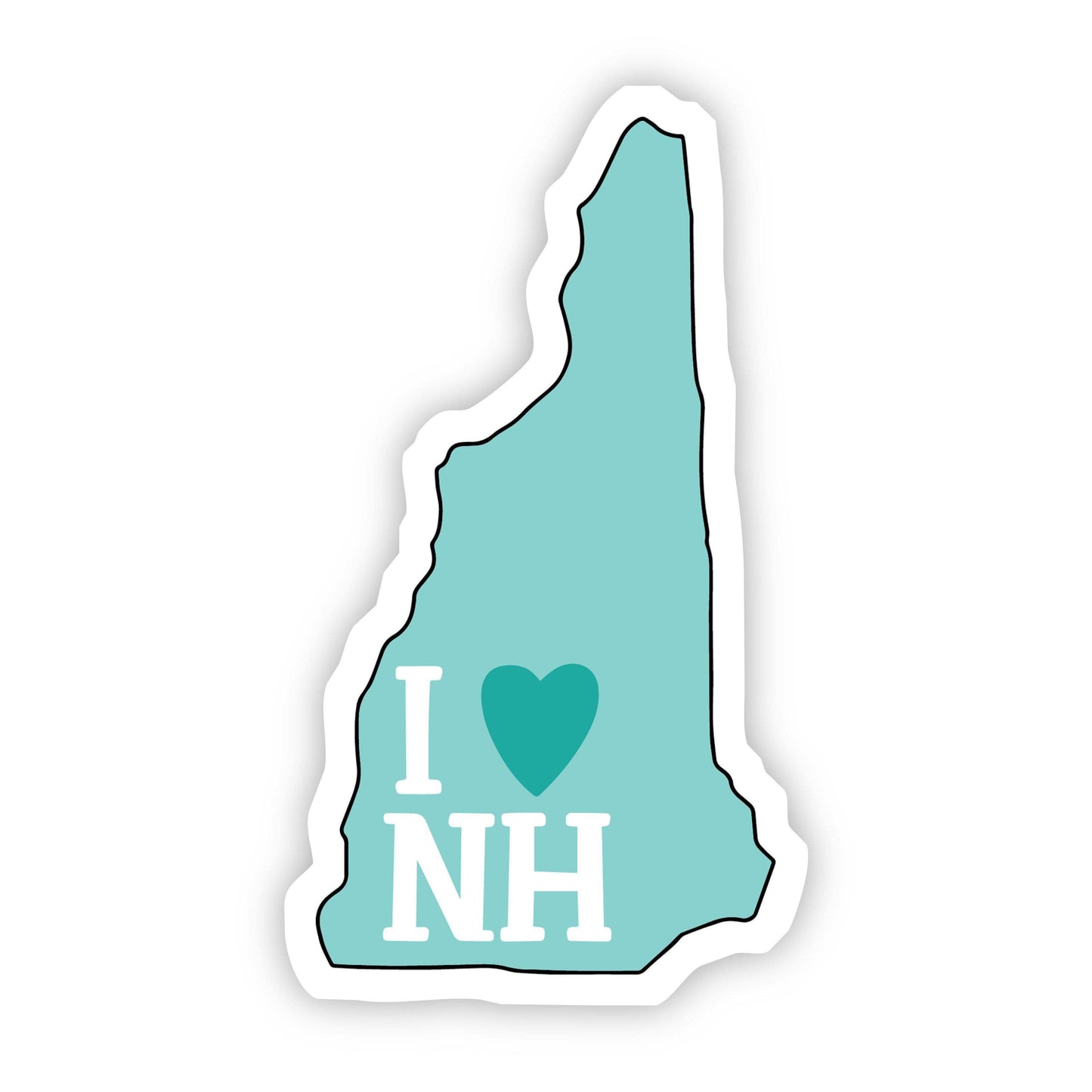 I Love New Hampshire Teal Sticker