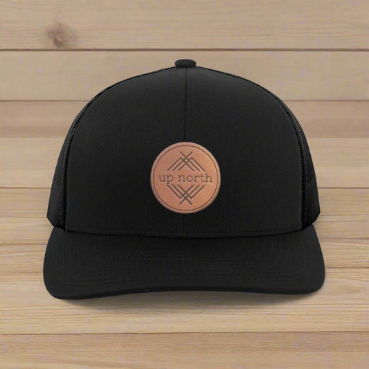 Up North Mesh Back Trucker Hat - Black/black