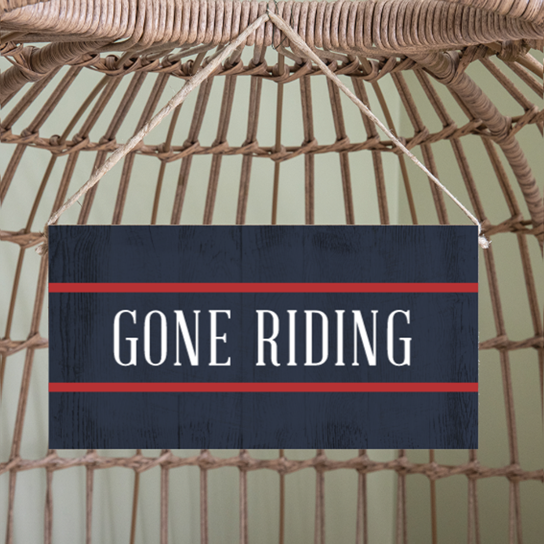 Gone Riding Twine Hanging Sign