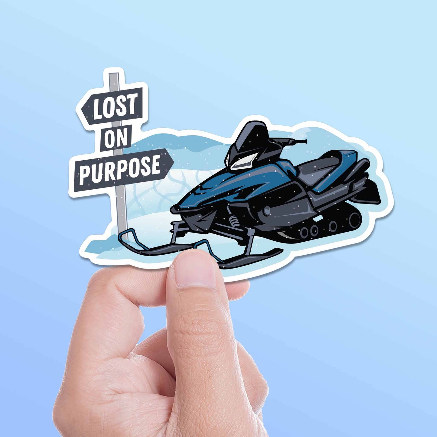 Lost on Purpose Snowmobile Sticker