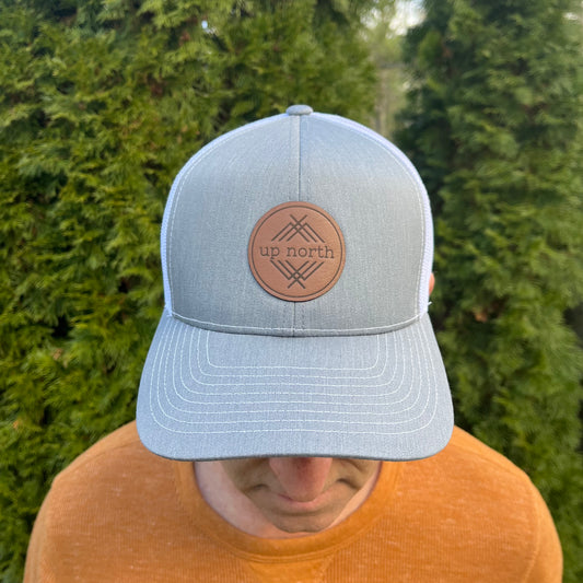 Up North Mesh Back Trucker Hat - Heather grey/white