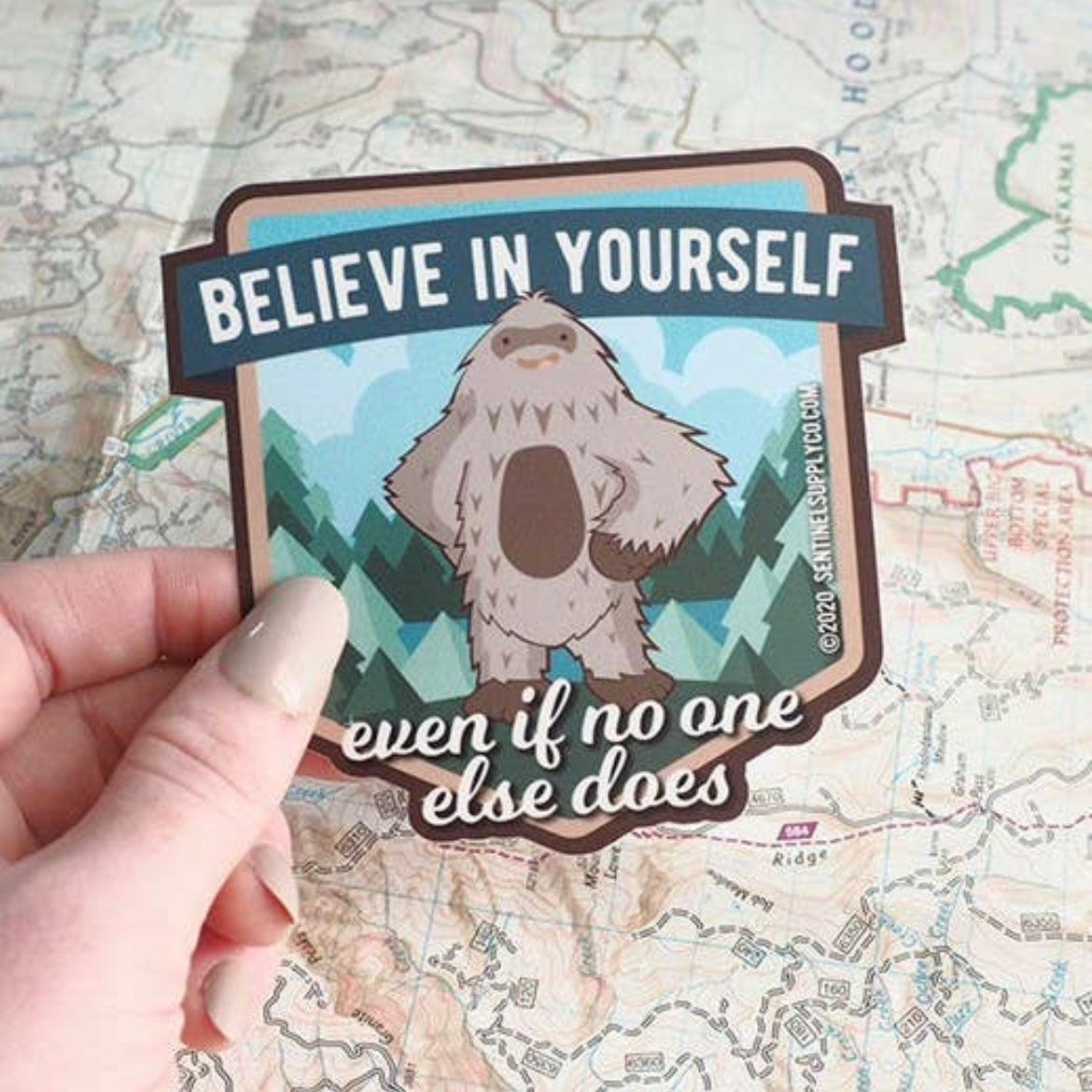 Sticker, Bigfoot Believe in Yourself