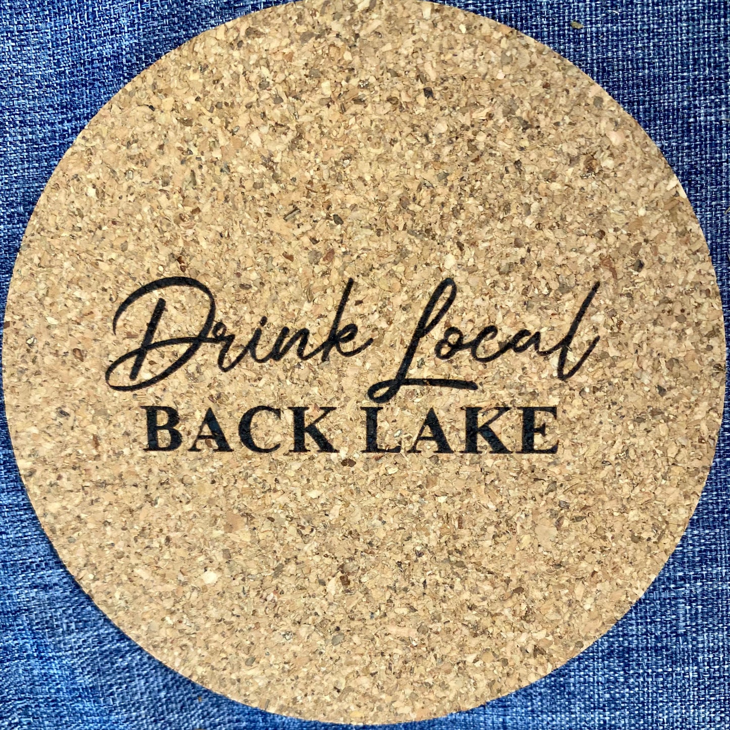 Drink Local Back Lake Cork Coaster