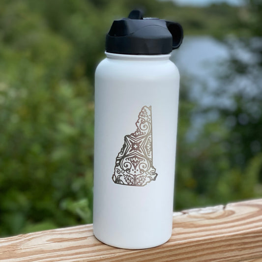 32oz Engraved NH State Water Bottle