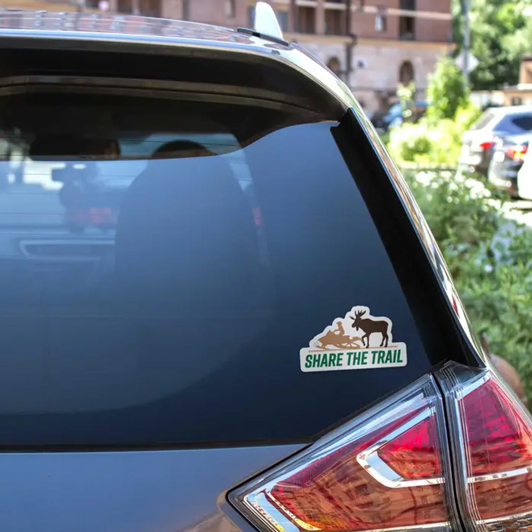 Bumper Sticker, Share the Trail Moose Snowmobile