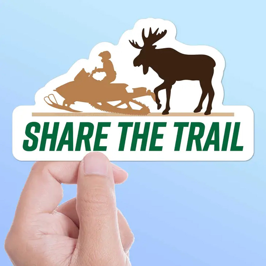 Bumper Sticker, Share the Trail Moose Snowmobile
